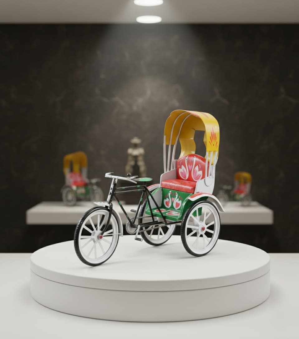 Wrought Iron Hand Painted Rickshaw